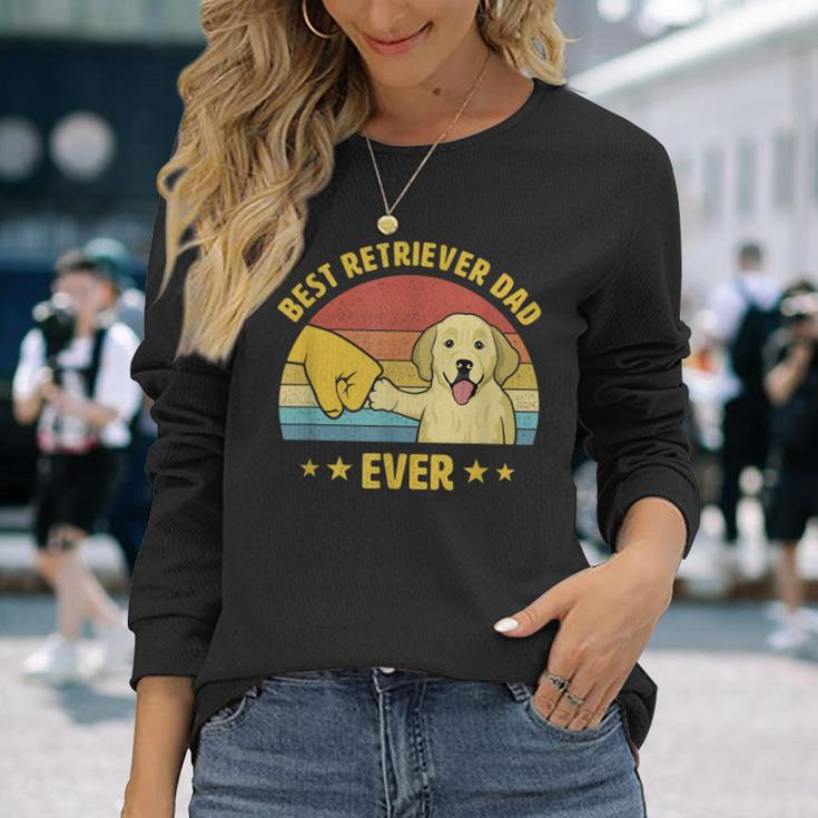 Best Golden Retriever Dad Ever Vintage Puppy Lover Long Sleeve T-Shirt Gifts for Her