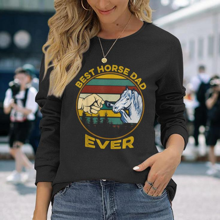 Best Horse Dad Ever Vintage Fathers Day Long Sleeve T-Shirt Gifts for Her