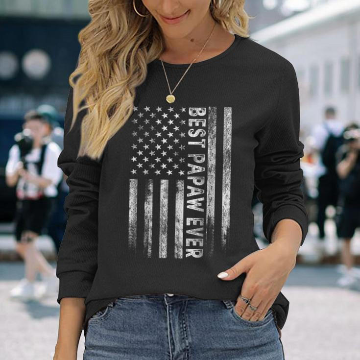 Best Papaw Ever Vintage American Flag Dad Papa Long Sleeve T-Shirt T-Shirt Gifts for Her