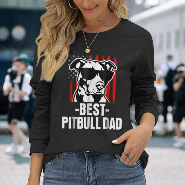Best Pitbull Dad American Pit Bull Long Sleeve T-Shirt T-Shirt Gifts for Her