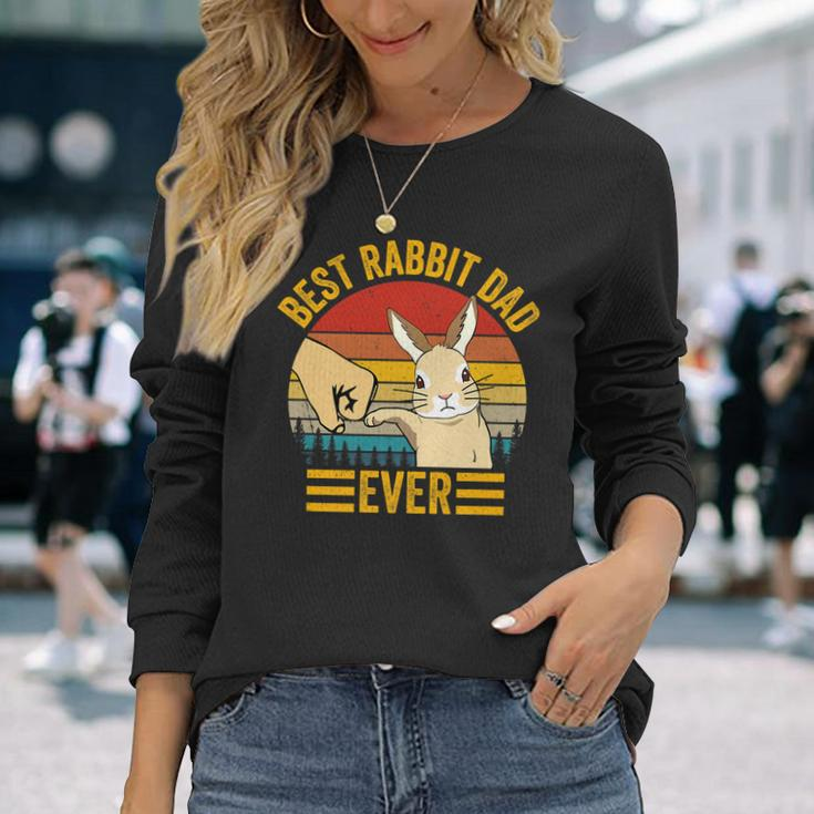 Best Rabbit Dad Ever Vintage Rabbit Lover Best Bunny Dad Eve Long Sleeve T-Shirt Gifts for Her
