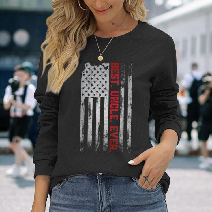 Best Uncle Ever American Usa Flag Father’S Day Long Sleeve T-Shirt T-Shirt Gifts for Her