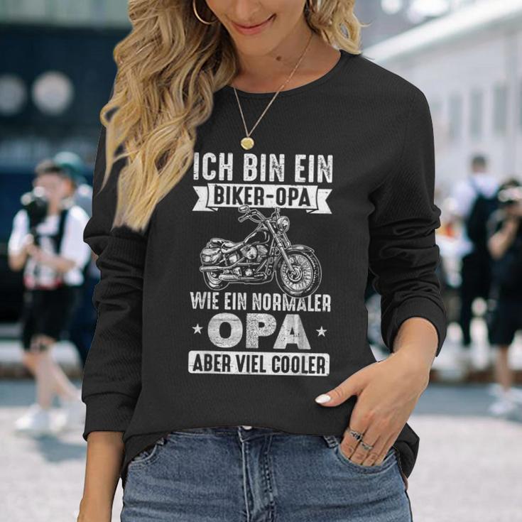 Biker-Opa Wie Normaler Opa Aber Viel Cooler Motorrad Langarmshirts Geschenke für Sie