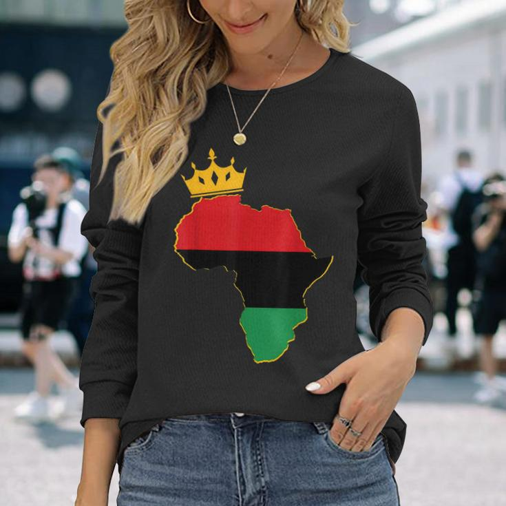Black King Queen Couple Matching African American Valentine Long Sleeve T-Shirt Gifts for Her