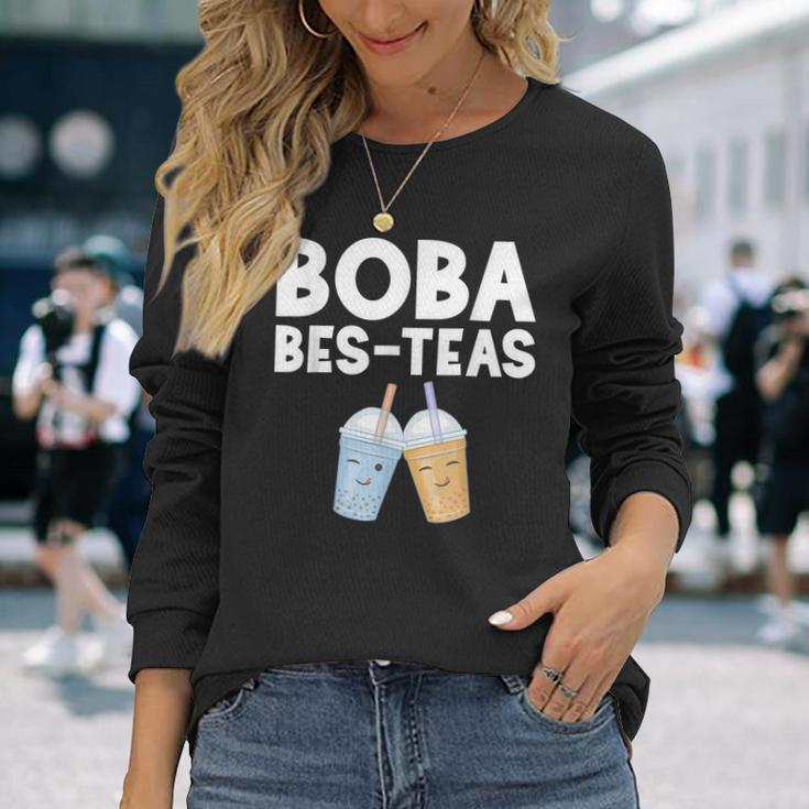 Boba Girl Bes Teas Besties Bubble Tea Best Friends Long Sleeve T-Shirt Gifts for Her