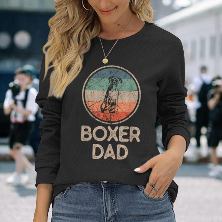 Boxer Dog Vintage Boxer Dad Long Sleeve T-Shirt Gifts for Her