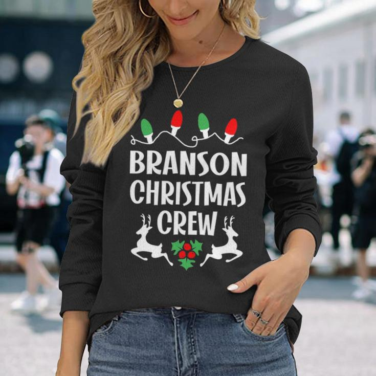Branson Name Christmas Crew Branson Long Sleeve T-Shirt Gifts for Her