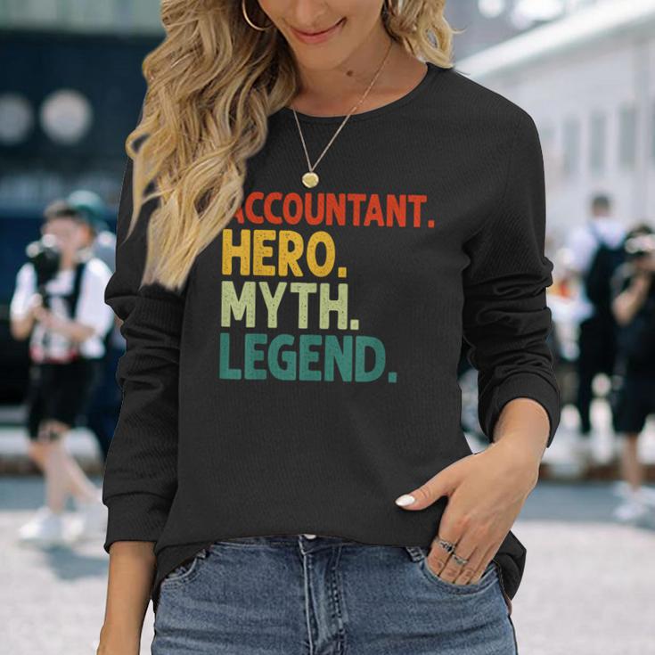 Buchhalter Hero Myth Legend Retro Vintage Buchhaltung V2 Langarmshirts Geschenke für Sie