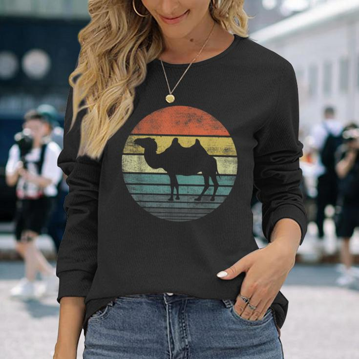 Camel Lover Retro Vintage Zoo Animal Silhouette Long Sleeve T-Shirt Gifts for Her