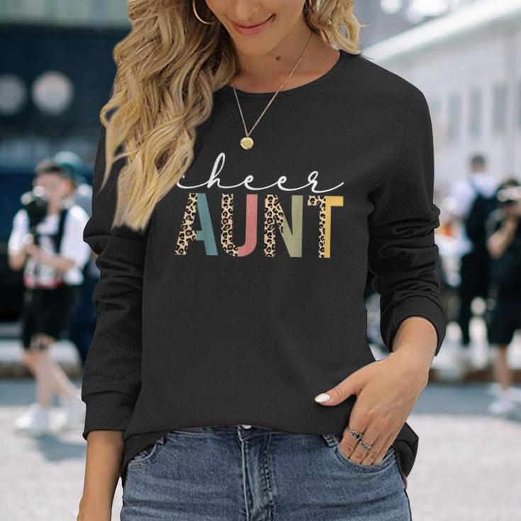 Cheer Aunt Leopard Cheerleading Props Cute Cheer For Coach Long Sleeve T-Shirt T-Shirt Gifts for Her