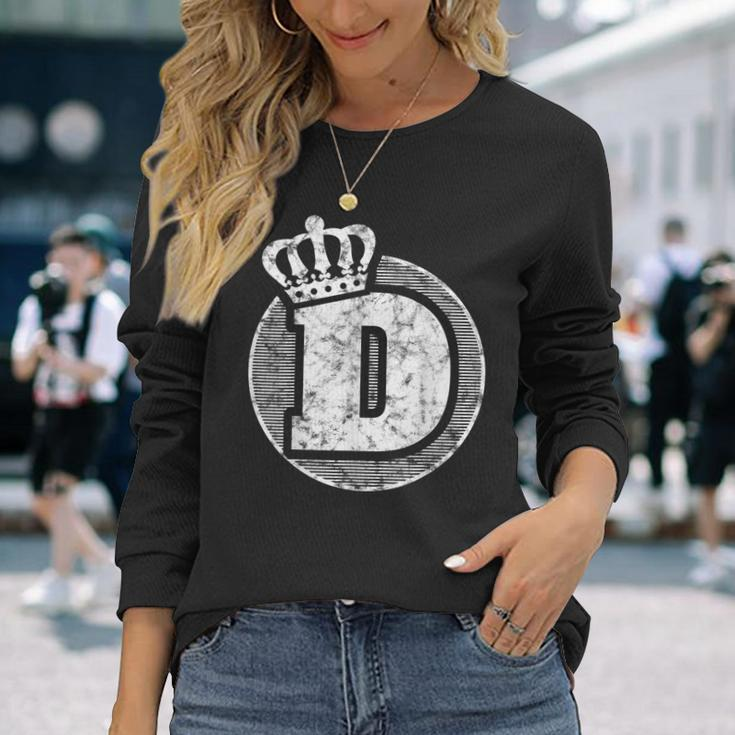 Cool Abc Name Letter D Character D Case Alphabetical D Long Sleeve T-Shirt Gifts for Her