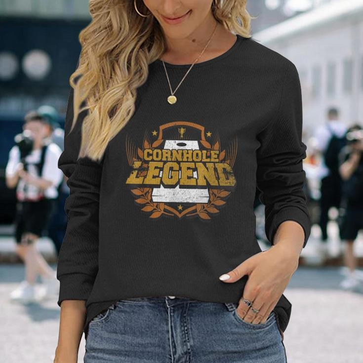 Cornhole Legend Cornhole Tournament Long Sleeve T-Shirt Gifts for Her
