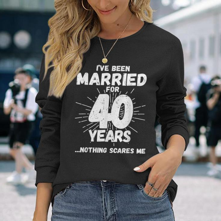 Couples Married 40 Years 40Th Wedding Anniversary Long Sleeve T-Shirt T-Shirt Gifts for Her