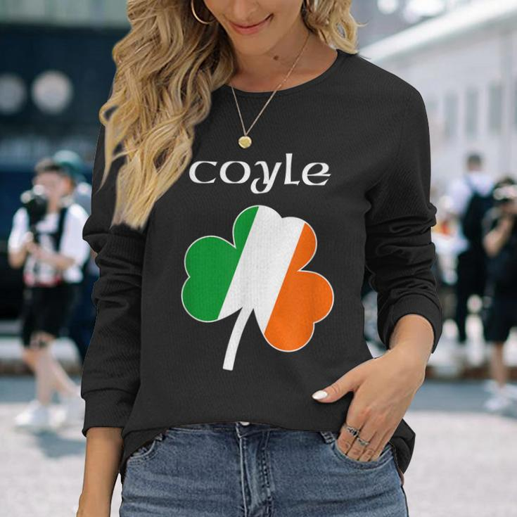 Coyle Reunion Irish Name Ireland Shamrock Long Sleeve T-Shirt Gifts for Her
