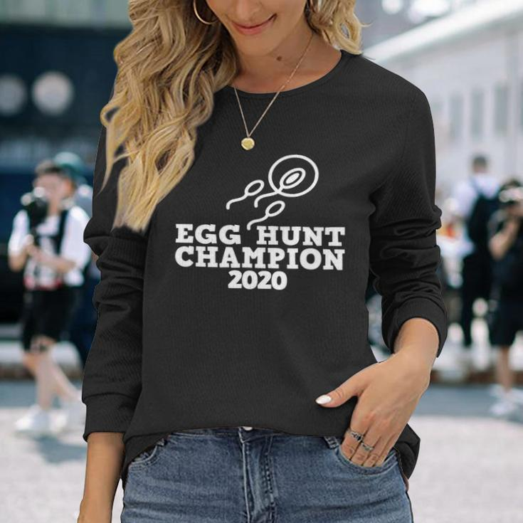 Dad Pregnancy Announcement Egg Hunt Champion 2020 Long Sleeve T-Shirt Gifts for Her