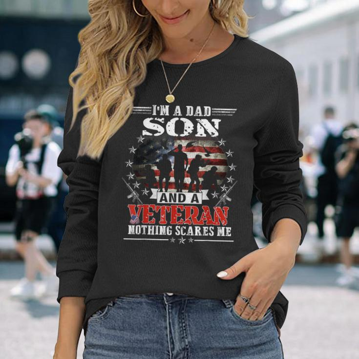 Im A Dad Son Veteran Memorial Day Patrioitc Long Sleeve T-Shirt Gifts for Her