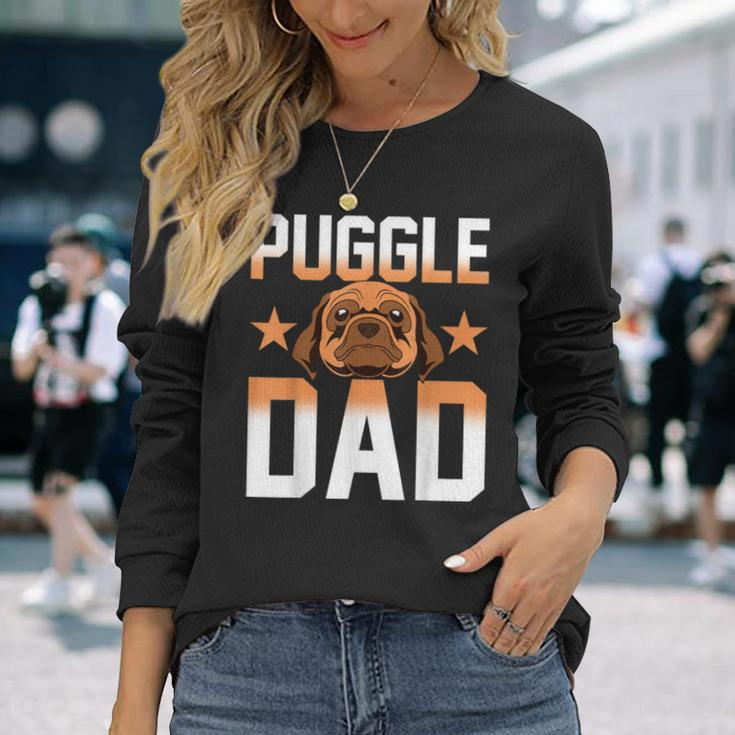 Daddy Puggle Dad Dog Owner Dog Lover Pet Animal Puggle Long Sleeve T-Shirt T-Shirt Gifts for Her