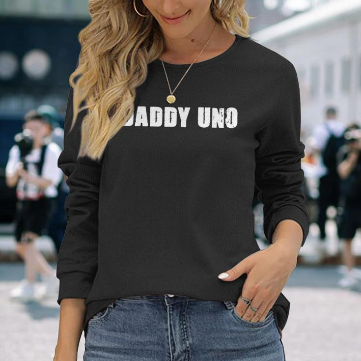 Daddy Uno Number One Best Dad 1 Long Sleeve T-Shirt T-Shirt Gifts for Her
