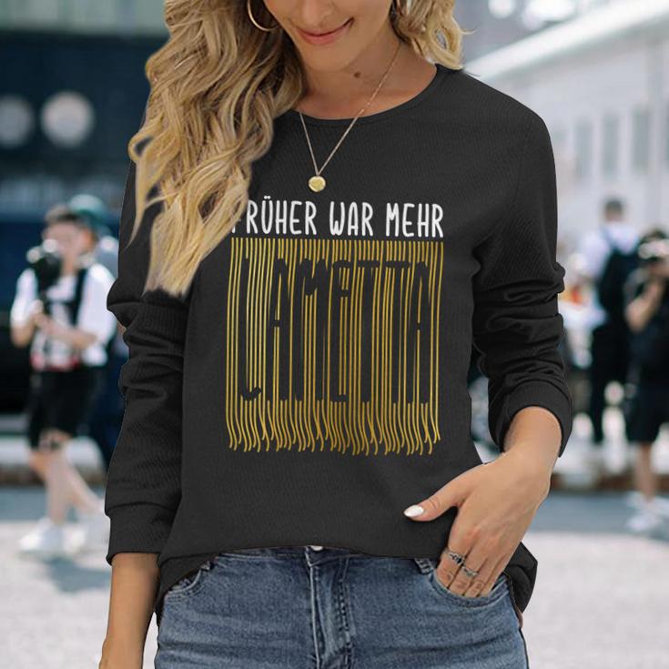 Damen Früher War Mehr Lametta Lustig Spruch Weihnachten Damen Langarmshirts Geschenke für Sie