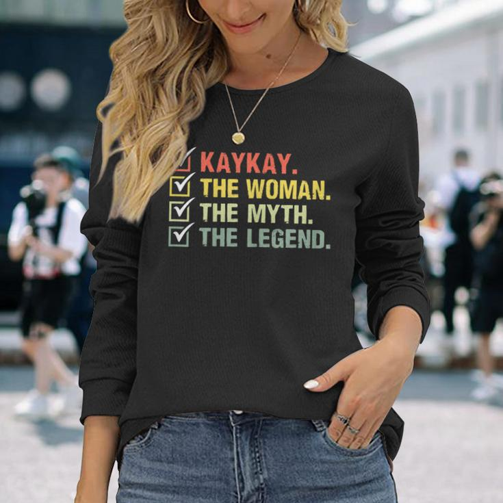 Damen Kaykay Langarmshirts: Die Frau, Der Mythos, Die Legende, Retro Vintage Geschenke für Sie