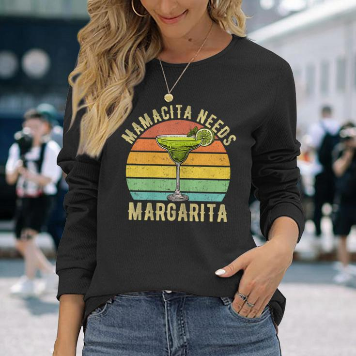Damen Mamacita Needs A Margarita Lustiger Muttertag Langarmshirts Geschenke für Sie
