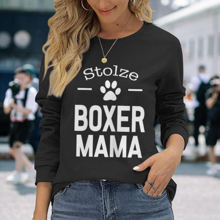 Damen Stolze Boxer Mama Dog Hunde Mutter Haustier Langarmshirts Geschenke für Sie