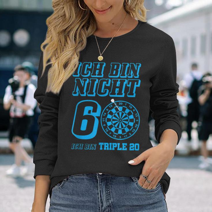 Darts 60 Geburtstag Dart Pfeil Geschenk Dartspieler Langarmshirts Geschenke für Sie