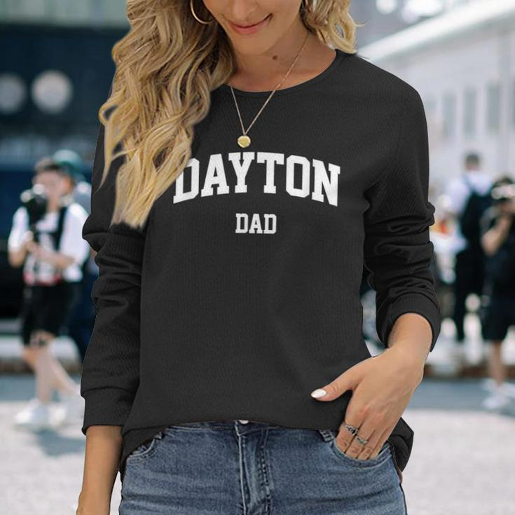 Dayton Dad Athletic Arch College University Alumni Long Sleeve T-Shirt Gifts for Her