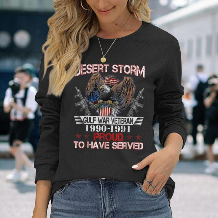 Desert Storm Veteran Operation Desert Storm Veteran Long Sleeve T-Shirt Gifts for Her