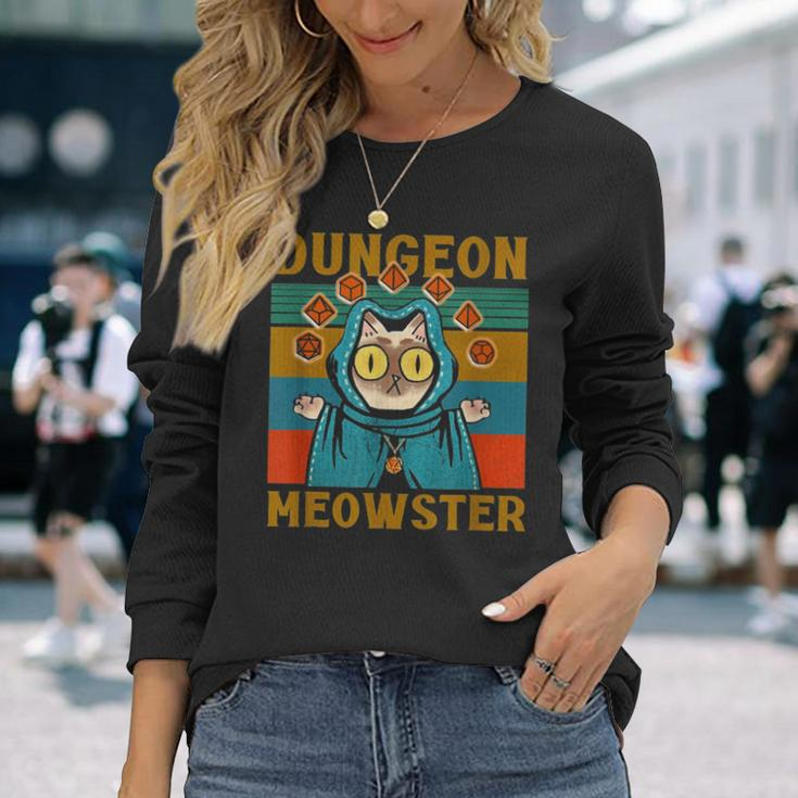 Dungeon Meowster Nerdy Halloween Cat Dad Long Sleeve T-Shirt T-Shirt Gifts for Her