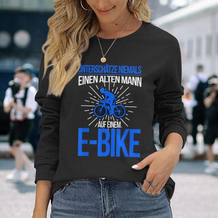 E-Bike Herren Spruch Elektrofahrrad Mann Fahrrad Langarmshirts Geschenke für Sie