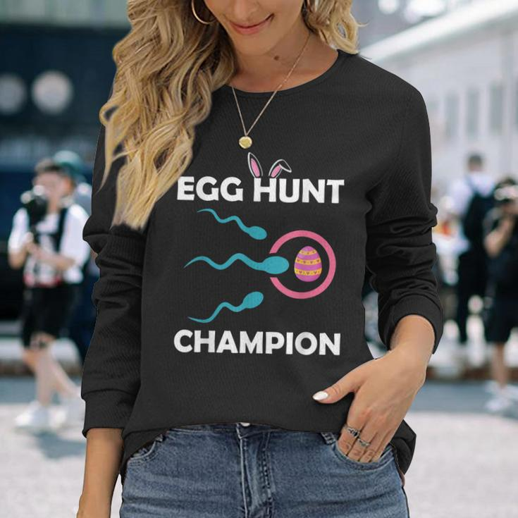 Egg Hunt Champion Dad Easter Pregnancy Announcement Long Sleeve T-Shirt T-Shirt Gifts for Her