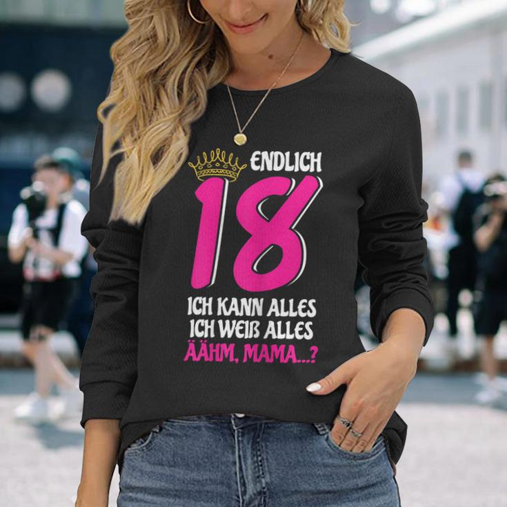 Endlich 18 Langarmshirts für Damen, Lustiges Volljährig Mädchen Geburtstagsshirt Geschenke für Sie