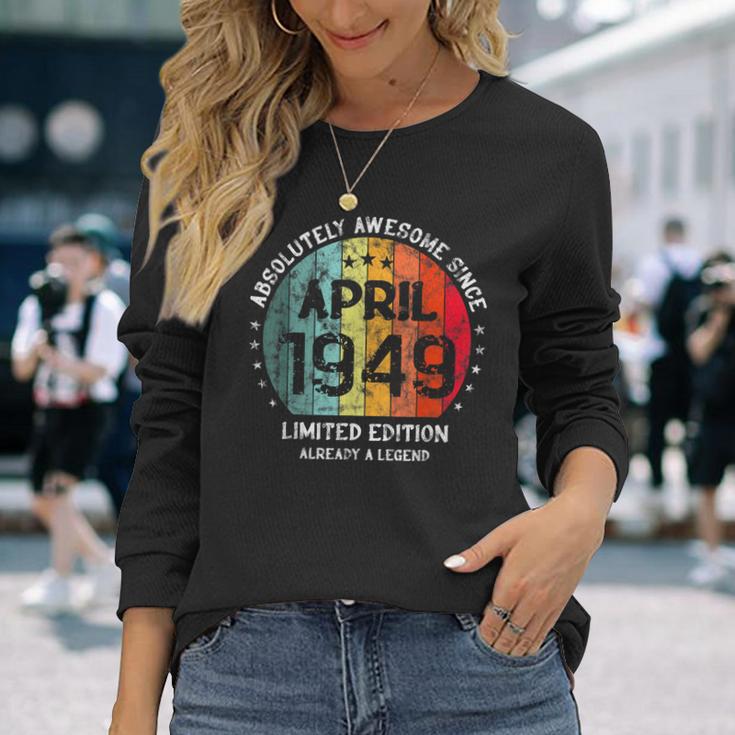 Fantastisch Seit April 1949 Männer Frauen Geburtstag Langarmshirts Geschenke für Sie