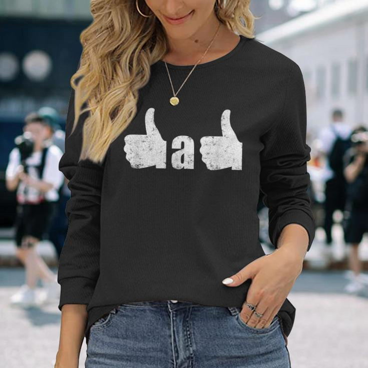 Fathers Day Thumbs Up Best Dad Ever Fathers Day Men Women Long Sleeve T-Shirt T-shirt Graphic Print Gifts for Her