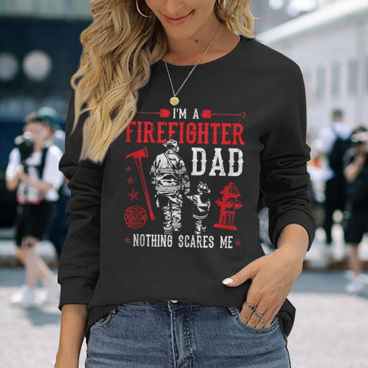 Firefighter Dad Fire Rescue Fire Fighter Long Sleeve T-Shirt Gifts for Her