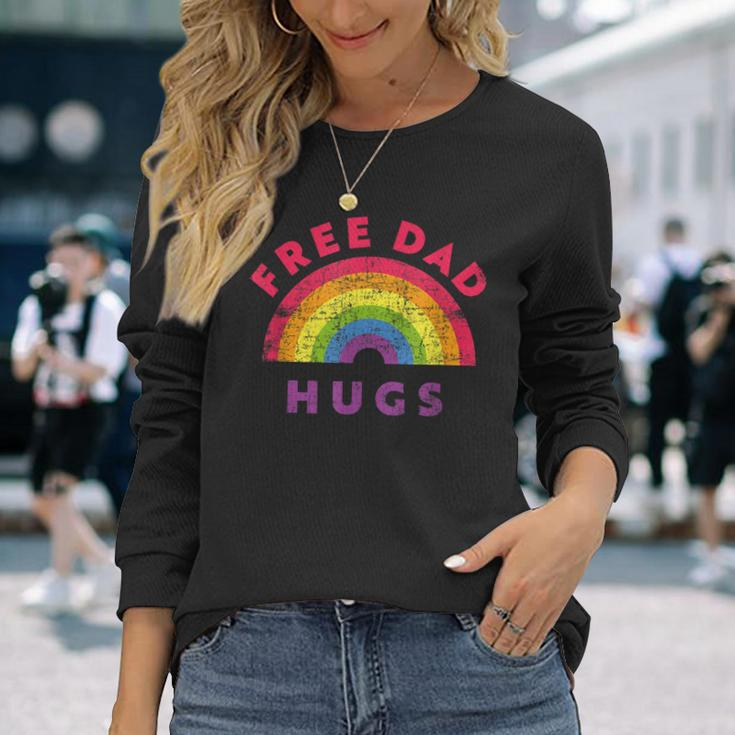 Free Dad Hugs Free Dad Hugs Rainbow Gay Pride Long Sleeve T-Shirt Gifts for Her