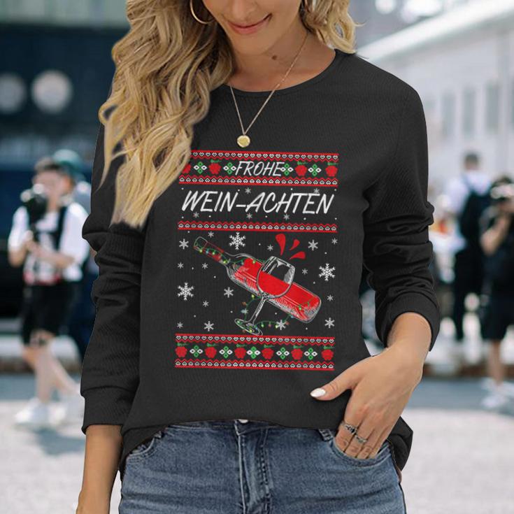 Frohe Wein-Achten Rotwein Liebhaber Weihnachts Glühwein Wein Langarmshirts Geschenke für Sie