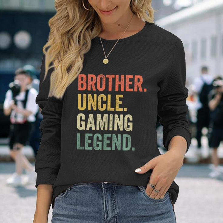 Gamer Brother Uncle Gaming Legend Vintage Video Game Tshirt Long Sleeve T-Shirt Gifts for Her