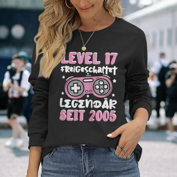 Gamer Girl Level 17 Langarmshirts, Zockerin 2005 Geburtstags-Outfit Geschenke für Sie