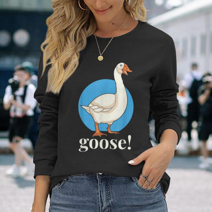 Goose Meme Costume Goose Birds Honk Lover Long Sleeve T-Shirt Gifts for Her