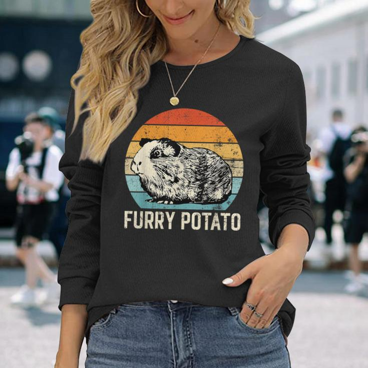 Guinea Pig Furry Potato Vintage Guinea Pig Long Sleeve T-Shirt Gifts for Her
