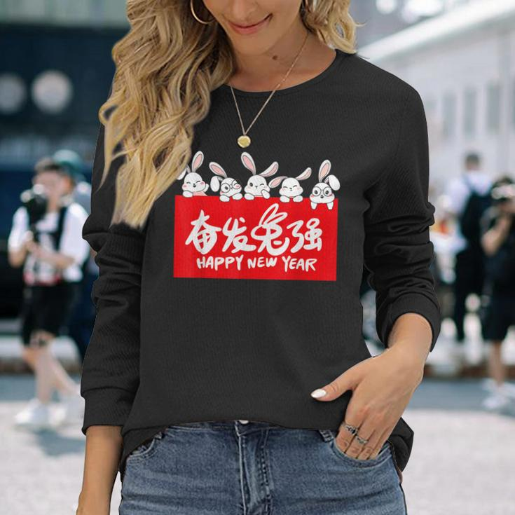 Happy Lunar Rabbit 2023 Year Of The Rabbit New Year Long Sleeve T-Shirt Gifts for Her