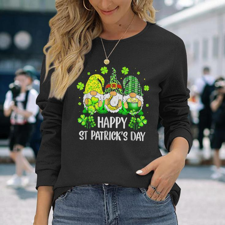 Happy St Patricks Day Irish Shamrock Love Lucky Leaf Long Sleeve T-Shirt Gifts for Her