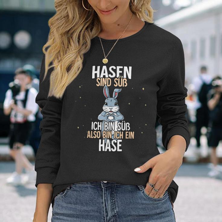 Hasen sind süß Langarmshirts, Lustiges Hase Motiv für Tierfreunde Geschenke für Sie