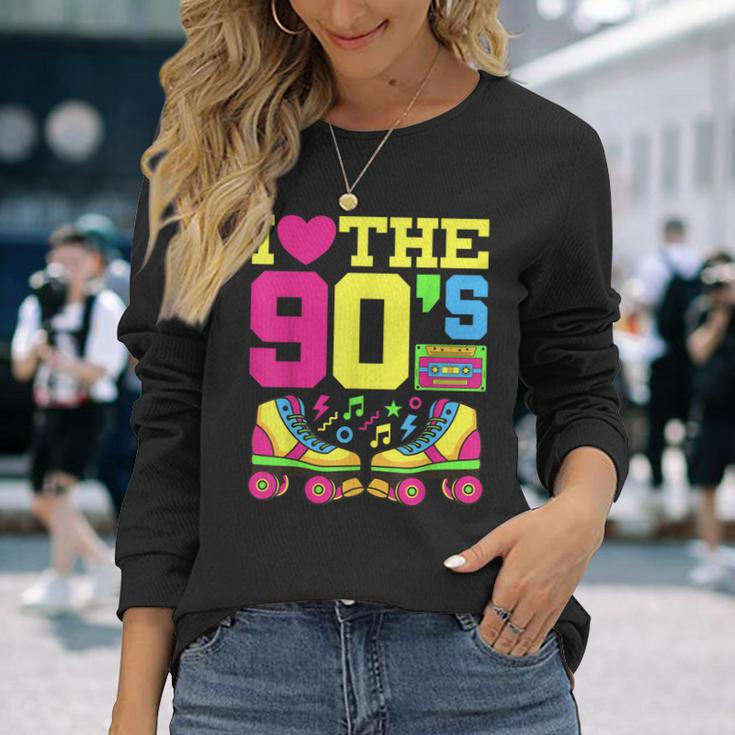 Heart 90S 1990S Fashion Theme Party Outfit Nineties Costume Long Sleeve T-Shirt Gifts for Her