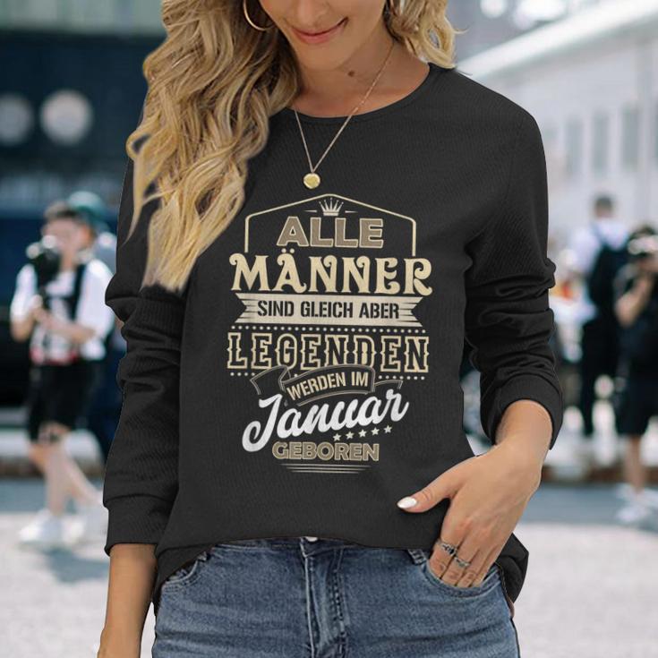 Herren Alle Männer Sind Gleich Legenden Werden Januar Geboren Langarmshirts Geschenke für Sie