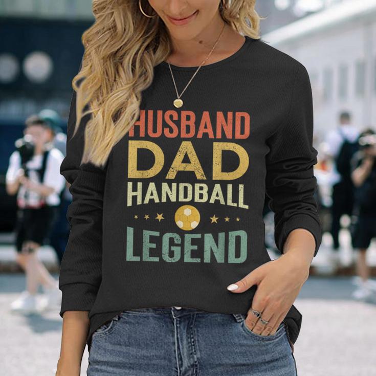 Herren Handball Legende & Vater Retro Langarmshirts, Perfekt für Spieler Geschenke für Sie