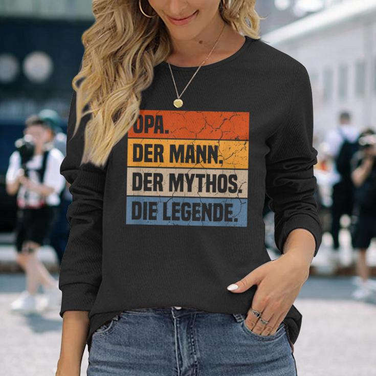 Herren Opa Der Mann Der Mythos Die Legende Großvater Geschenk Langarmshirts Geschenke für Sie