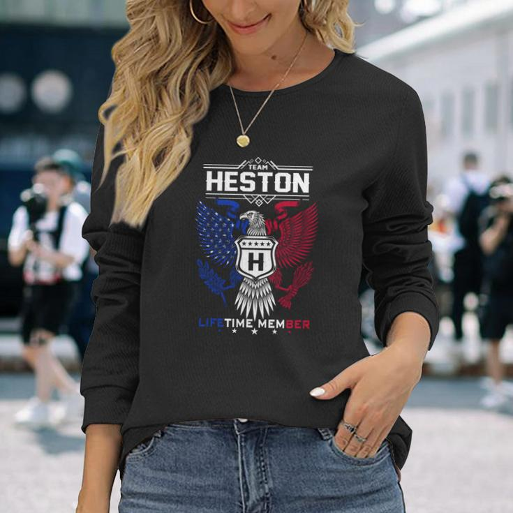 Heston Name Heston Eagle Lifetime Member Long Sleeve T-Shirt Gifts for Her